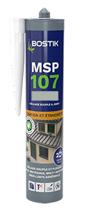 Mastic Colle & Joint MSP107 BOSTIK Gris Gris 290ml Multi-usages - Spécial ZINC MS Polymères